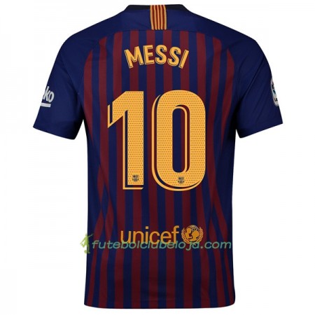 Camisola FC Barcelona Messi 10 Equipamento Principal 2018-2019 Manga Curta